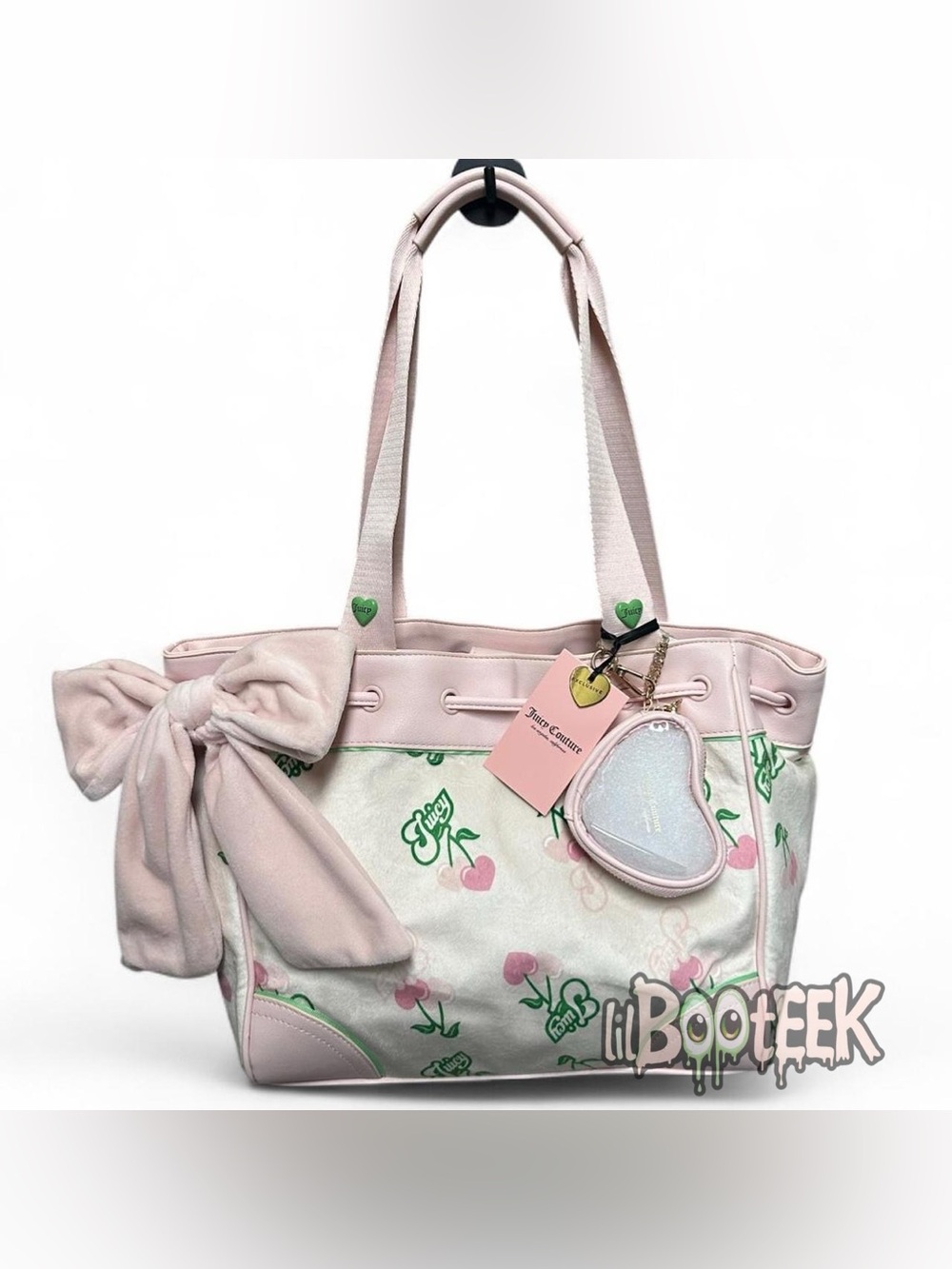 Juicy Couture Retro Cherry Gelato Daydreamer Tote Bag Cream Pink Y2K VIRAL HTF - Picture 2 of 8